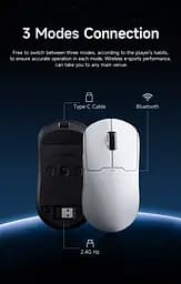 Комп'ютерна миша MCHOSE A5 v2 Ultra бездротова ігрова PAW3395, 26000 DPI 2,4G+Bluetooth Whute - мініатюра 4