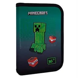 Школьный пенал твердый одинарный с двумя клапанами Yes Minecraft Icons HP-04