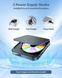 Міні-DVD-плеєр DESOBRY - компактний HD 1080p-плеєр для телевізорів з HDMI, безкоштовно для всіх регіонів, CD/DVD, USB/TF, пульт - мініатюра 2