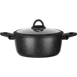 Кастрюля Ringel Zira, с крышкой, низкая, 24 см, 4.1 л, черная (RG-21006-24)