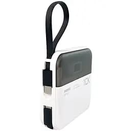 Павербанк Remax RPP-602 / 10000 мАч / до 22.5 Вт / USB-A, USB-C, Lightning / PD+QC / С кабелем / Білий - мініатюра 2