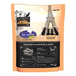 Сухой корм для кошек с чувствительным пищеварением Bon Appetit Sensitive Cat Salmon & Chicken & Rice с лососем, курицей и рисом 400 гр