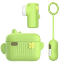 Вакуумний кліторальний стимулятор I’MCUM Secret AirPods Вібратор 2 в 1 у вигляді кейсу для навушників Зелений (7970379617679)