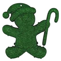 Ялинкова іграшка MIS LT Пряник-сніговик 10х10х1,5 см зелений