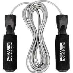 Скакалка Power System Black Steel швидкісна 2.8 м (PS-4004)