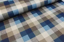 Тканина з тефлоновим просоченням Шахматка синя (від 1 м)