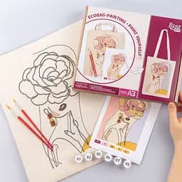 Набор экосумка-раскраска «Floral Girl» А3 хлопок 220 г/м2 38х42см ROSA Talent [CD]