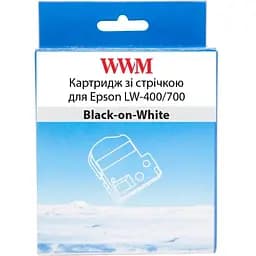 Стрічка для принтера етикеток WWM для Epson LW-400/700 18mm х 8m Black-on-White (WWM-SS18K)