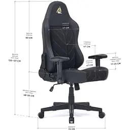 Геймерське крісло Mealux Cyberlux Helios Black (GM-204 B) - мініатюра 7