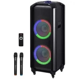 Акумуляторна акустична система XPRO HS-TD1010 колонка валіза 300Вт USB SD FM радіо Bluetooth 2 радіомікрофони ДУ (MER-15696)