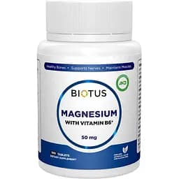 Магній і вітамін В6 Biotus Magnesium with Vitamin B6, 100 таблеток