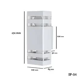 Бра настінне Levistella 7672024-2 WH, 2xE27, білий метал, акрил, IP54, вуличний стиль - мініатюра 2