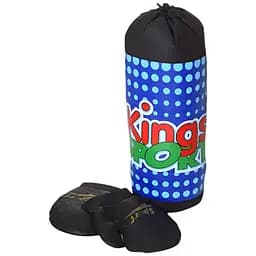 Боксёрский набор груша с перчатками синий (M 6122)