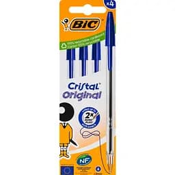Набір кулькових ручок BIC Cristal синій 0.32 мм 4 шт. (516332)