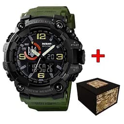 Наручные часы мужские 002AGUASI Тризуб срібло Зеленые + Коробка. Patriot acs0031074