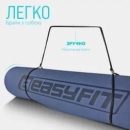 Килимок для йоги та фітнесу TPE+TC 6 мм двошаровий синій-блакитний EasyFit fit0025075 - мініатюра 6