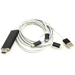 Кабель PowerPlant HDXiaomi (M) - Lightning, Type-C, Xiaomirco USB, 1 м