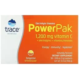 Електроліти Trace Minerals Electrolyte Stamina Power Pak зі смаком мандарину 150 г (30 шт. х 5 г)
