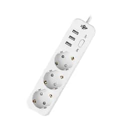 Мережевий фільтр LogicPower Premium LP-X3 USB 2200 Вт White 2 м