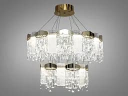 Люстра стельова LED Diasha 9152-800+500G 110W, 6050 лм, золото, регульована висота, для вітальні, спальні