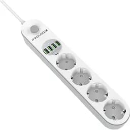 Мережевий фільтр-подовжувач Prologix Premium PRSE4432W 4 розетки 4 USB 2 м