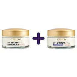 Набір: денний крем проти зморщок L'oreal Paris Вік експерт 65+ 50 мл + нічний крем-скульптор проти зморщок L'oreal Paris Вік експерт 65+ 50 мл