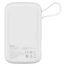 Зовнішній акумулятор Baseus Qpow Pro Digital Display Fast Charge Power Bank 10000mAh 20W iP Edition White（With: Simple charging cable Type-C 3A 0.3m W (PPQD060002) - мініатюра 3