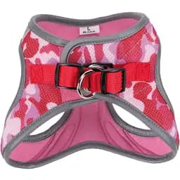 Шлей светоотражающий для собак Croci Hiking Reflective XS 30-33 см розовый камуфляж