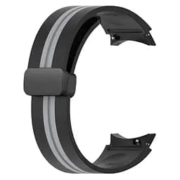 Ремінець для Samsung Galaxy Watch 5 Pro 45mm - чорно-сірий ширина кріплення 20мм силікон Watchbands Cls-line-black (W35-6WB69551119) - мініатюра 3