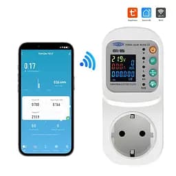 Розумна розетка з реле контролю напруги та струму з Wi-Fi (Tuya) TOMZN TOSVA-16LW EU 16A, моніторинг енергоспоживання, захист від витоку струму (51-00124) - мініатюра 4