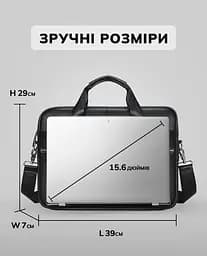 Шкіряна чоловіча сумка для ноутбука та документів чорна Tiding Bag MK 3128 - мініатюра 6
