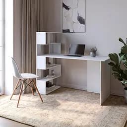 Cтіл комп'ютерний з полицями М-ЗОН Джеко 1416L лівий Німфея Альба (MZN-031025)