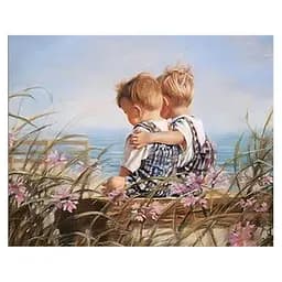 Алмазна мозаїка Strateg Діти на морі 30х40 см