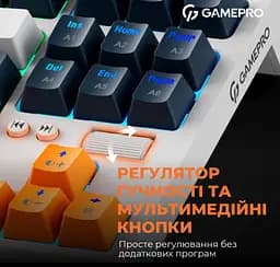 Клавіатура ігрова механічна GamePro GPMK-18 Red Swich Hot-Swap TKL RGB White - мініатюра 8