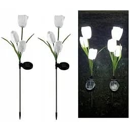 Світильники садові White Tulip flower на сонячній батареї квіти тюльпани 2 шт
