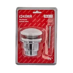 Донний клапан Koer PW-01-11 Click-Clack універсальний KR3405, Білий - мініатюра 2