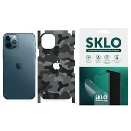 Захисна плівка SKLO Back (тил+грані +лого) Camo для Apple iPhone 12 mini (5.4) Сірий / Army Gray