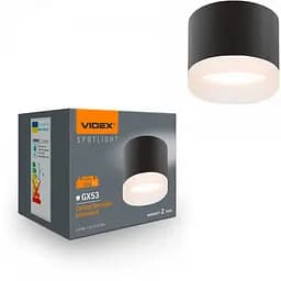 Світильник Videx під лампу GX53 накладний Чорний (VL-SPF25A-B)