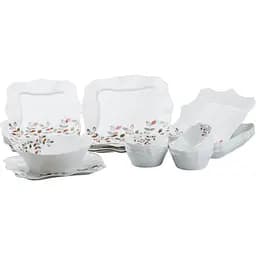 Столовый сервиз TS Kitchen на 6 персон фарфоровый Leaf белый HP23405