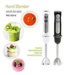 Блендер Adler AD 4625 white ручний/1500Вт/5 швидк./без чаші/Turbo/білий (AD4625W) - мініатюра 3