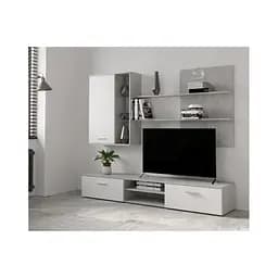 Модульна стінка для вітальні Гербор Кватро Бетон + Білий (GRB-1909)