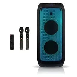 Портативна колонка ZXX-5508 Акустична система 1000Вт RGB підсвічування з 2 мікрофонами і пультом 2х8" Чорний