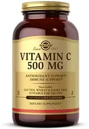 Вітаміни та мінерали Solgar Vitamin C 500 mg, 250 вегакапсул
