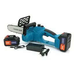 Аккумуляторная цепная пила Domotec Chain Saw 12″ 24V, зарядное + 2 аккумулятора - мініатюра 1