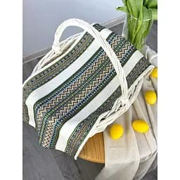 Пасхальний рушник лляний для кошика Рандеву 70х30 см Бірюзовий