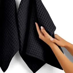 Рушник вафельний Cosas Black Greek Waffle 25x50 см (Towel_00Black_GreekWaffle_25x50) - мініатюра 4