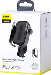 Мото-велотримач для смартфона Baseus Armor Motorcle holder SUKJA-01 Black - мініатюра 4