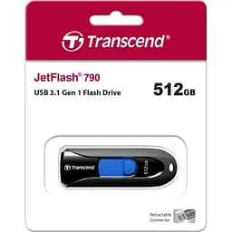 USB флеш накопичувач Transcend 512GB JetFlash 790 Black USB 3.1 (TS512GJF790K) - мініатюра 4