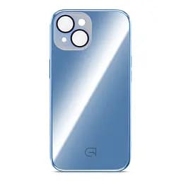 Чехол панель-накладка для Apple iPhone 15, Replica MagSafe, голубой, противоударный защитный чехол с магнитным кольцом MagSafe, защита всего корпуса, TPU+PC, зеркальный, выступающий бортик вокруг экрана, ArmorStandart (ARM76225)