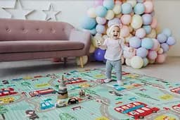 Дитячий двосторонній складаний килимок Poppet Транспорт і Зоопілоти, 150х180 см (PP005-150) - мініатюра 9